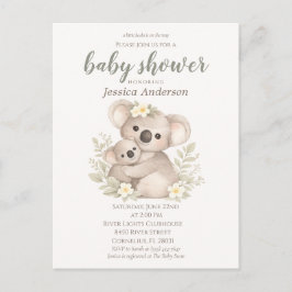 Boho Neutrale Koala Baby Shower Briefkaart
