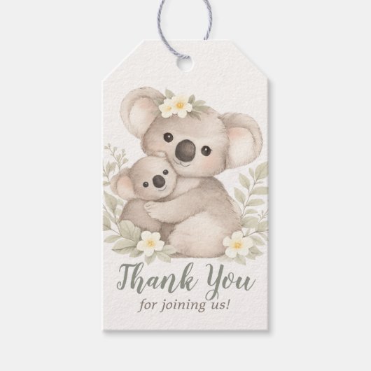Boho Neutrale Koala Baby Shower Cadeaulabel (Voorkant)