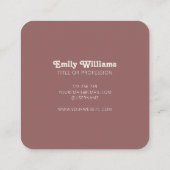 Boho Neutrale Minimale Retro Stripes Vierkante Visitekaartje (Achterkant)