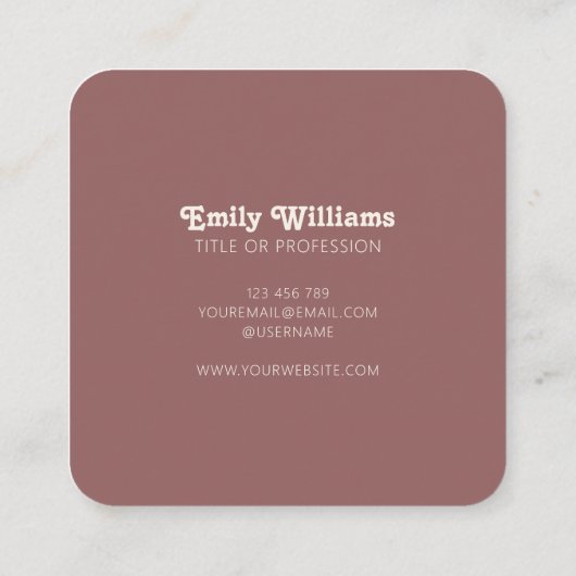 Boho Neutrale Minimale Retro Stripes Vierkante Visitekaartje (Achterkant)