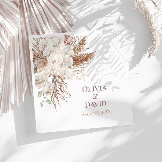 Boho Neutrale Pampas Gras Bruiloft Servetten