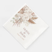 Boho Neutrale Pampas Gras Bruiloft Servetten (Hoek)