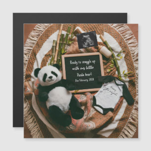 Boho Neutrale Panda Zwangerschapsaankondiging