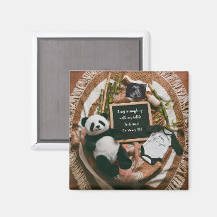Boho neutrale panda zwangerschapsaankondiging cade magneet
