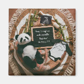 Boho neutrale panda zwangerschapsaankondiging cade magneet (Voorkant)