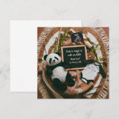 Boho Neutrale Panda Zwangerschapsaankondiging kaar Kaart (Voorkant / Achterkant)