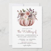 Boho Neutrale Pompoen Bloemen Alles in Een Bruilof Kaart (Voorkant)