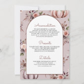 Boho Neutrale Pompoen Bloemen Alles in Een Bruilof Kaart (Achterkant)