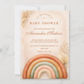 Boho Neutrale Regenboog Baby Shower Kaart (Voorkant)