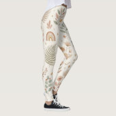 Boho Neutrale Regenboog Leggings Aardse Botanische (Rechts)