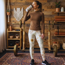 Boho Neutrale Regenboog Leggings Aardse Botanische