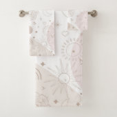 Boho Neutrale Ruimtedoedels Aesthetisch design Bad Handdoek (Insitu)