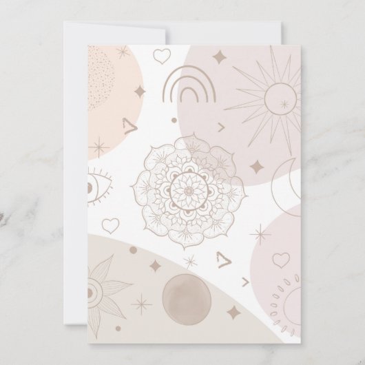 Boho Neutrale Ruimtedoedels Aesthetisch design Bedankkaart (Achterkant)