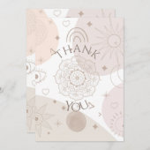 Boho Neutrale Ruimtedoedels Aesthetisch design Bedankkaart (Voorkant / Achterkant)