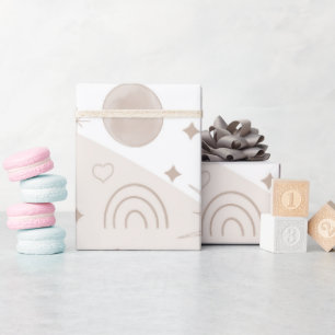 Boho Neutrale Ruimtedoedels Aesthetisch design Cadeaupapier