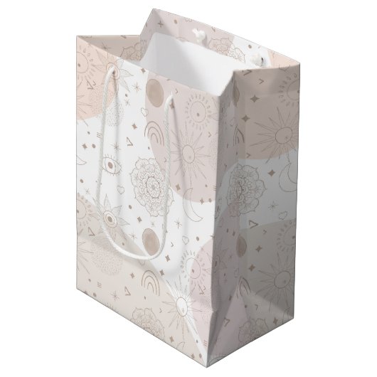 Boho Neutrale Ruimtedoedels Aesthetisch design Medium Cadeauzakje (Voorkant Gekanteld)