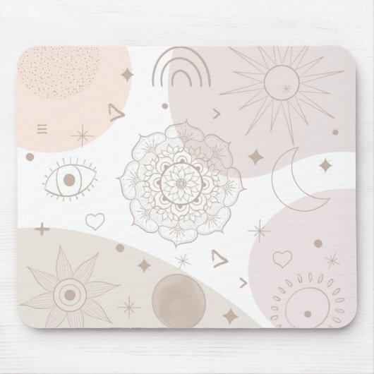 Boho Neutrale Ruimtedoedels Aesthetisch design Muismat (Voorkant)