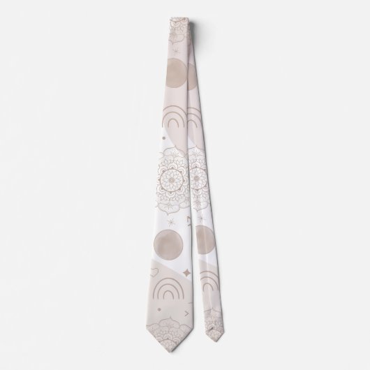 Boho Neutrale Ruimtedoedels Aesthetisch design Stropdas (Voorkant)