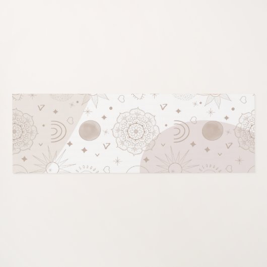 Boho Neutrale Ruimtedoedels Aesthetisch design Yogamat (Achterkant (horizontaal))