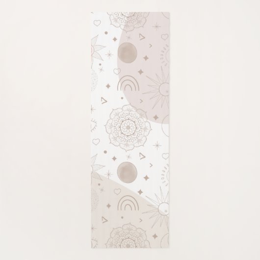 Boho Neutrale Ruimtedoedels Aesthetisch design Yogamat (Achterkant)