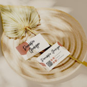 Boho Neutrale Terracotta Moderne QR Code Trendy Visitekaartje