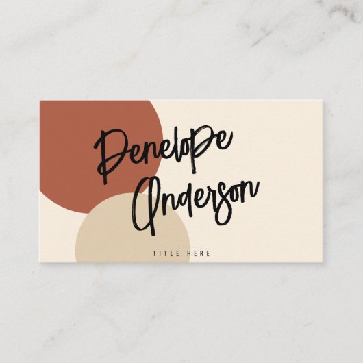 Boho Neutrale Terracotta Moderne QR Code Trendy Visitekaartje (Voorkant)