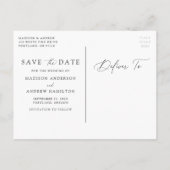 Boho Neutrale Tropische Bloemen Bewaar de Datum Aankondigingskaart (Achterkant)