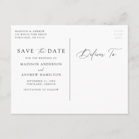 Boho Neutrale Tropische Bloemen Bewaar de Datum Aankondigingskaart (Achterkant)