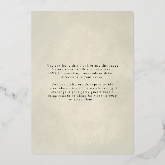 Boho-neutrale uitnodiging tot Folie voor kerstcade