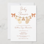 Boho Neutrale Waskledij Baby Shower Kaart (Voorkant)