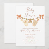 Boho Neutrale Waskledij Baby Shower Kaart (Voorkant / Achterkant)
