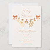 Boho Neutrale Waskleine Baby Shower Kaart (Voorkant)