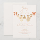Boho Neutrale Waskleine Baby Shower Kaart (Voorkant / Achterkant)