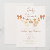 Boho Neutrale Waskleine Baby Shower Kaart (Voorkant / Achterkant)