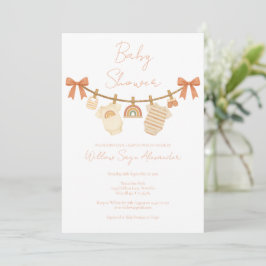 Boho Neutrale Waslijn Baby Shower Kaart