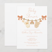 Boho Neutrale Waslijn Baby Shower Kaart (Voorkant / Achterkant)