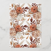 Boho Neutrale Waterverf Pampas Wedding Folie Uitnodiging (Achterkant)