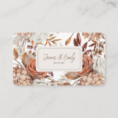 Boho Neutrale Waterverf Pampas Wedding Plaatskaartje (Voorkant)