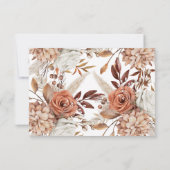 Boho Neutrale Waterverf Pampas Wedding RSVP Kaart (Achterkant)