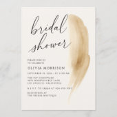 Boho Neutrale Waterverf QR Code Bruidsfeest Kaart (Voorkant)