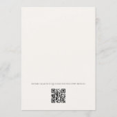 Boho Neutrale Waterverf QR Code Bruidsfeest Kaart (Achterkant)