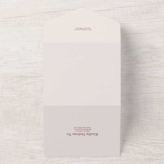 Boho Neutrale Waterverf Wildflower Wedding All In One Uitnodiging (Buitenkant)