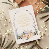 Boho Neutrale Waterverf Wildflower Wedding Folie i Folie Uitnodiging