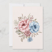 Boho Neutrale Waterverf Wildflower Wedding Invitat Kaart (Achterkant)