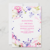 Boho Neutrale Waterverf Wildflower Wedding Kaart (Voorkant)