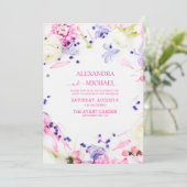 Boho Neutrale Waterverf Wildflower Wedding Kaart (Staand voorkant)