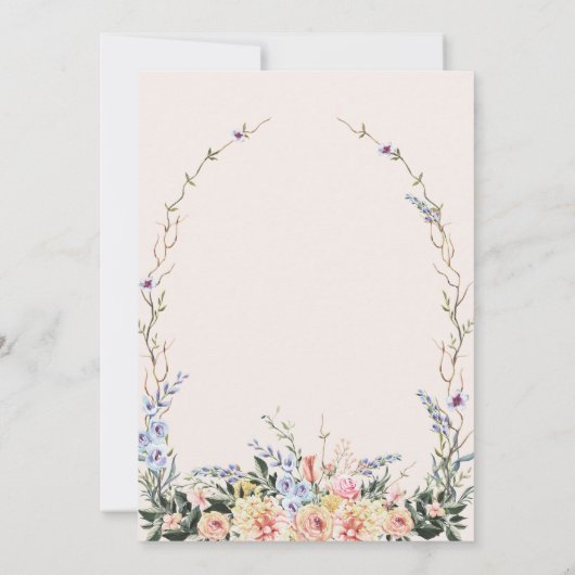 Boho Neutrale Waterverf Wildflower Wedding Save The Date (Achterkant)
