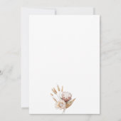 Boho Neutrale Wilde Bloemen Bruiloft Kaart (Achterkant)