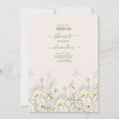 Boho Neutrale Witte Waterverf Wildbloem Bridal Kaart (Voorkant)