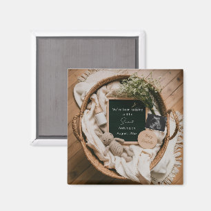 Boho neutrale zwangerschapsaankondiging aandenken  magneet